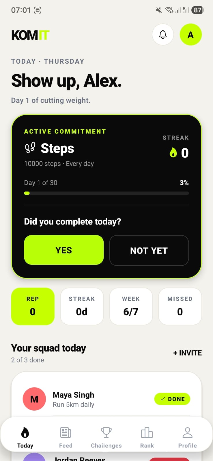 Progress and streak tracking